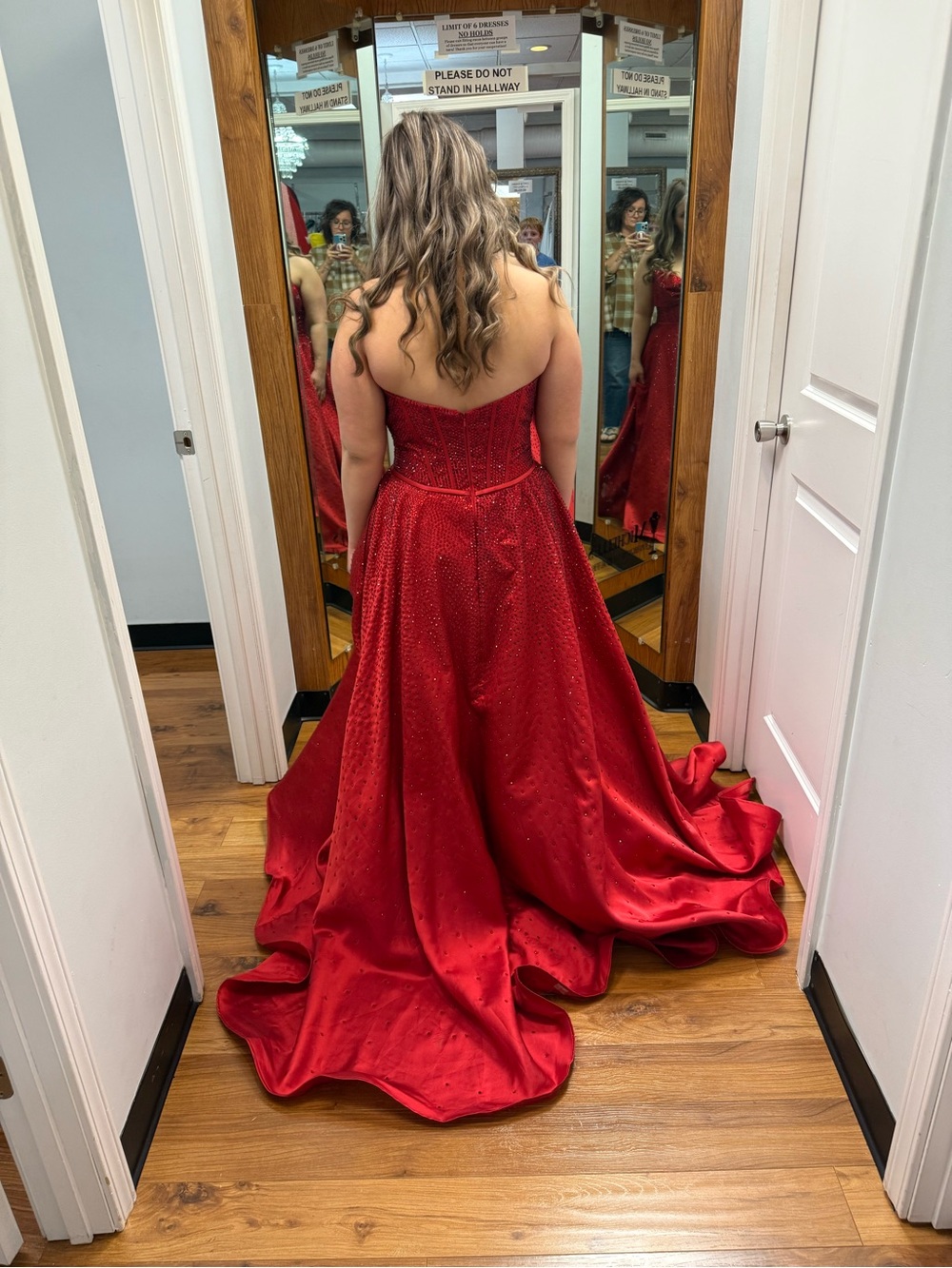 Sherri Hill Strapless Red Gown